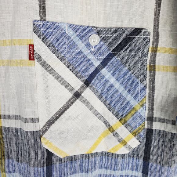 Levi's Mens Garland Short Sleeve Woven Plaid Button Up Shirt Size XXL - Picture 4 of 5